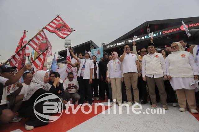 Paslon Pilgub Jakarta RIDO Janji Bangun Rumah Ibadah dan Atasi Banjir-Macet dalam Kampanye Akbar di Lapangan Banteng