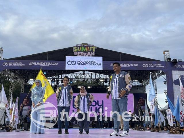 Bobby Nasution-Surya Gelar Kampanye Akbar di Deli Serdang, Kahiyang Ayu Nyanyi dan Joget Bareng Mulan Jameela