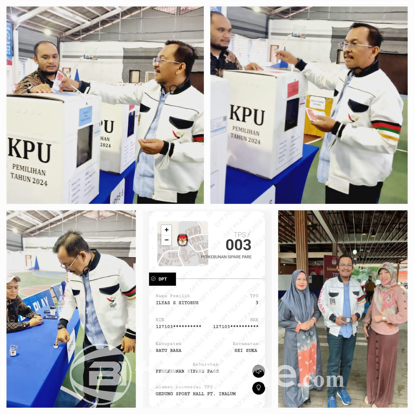 Ilyas Sitorus Tetap Semangat Gunakan Hak Pilih di Pilkada Batu Bara Meski Hujan Deras