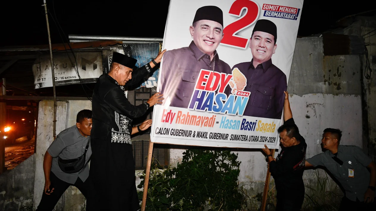 Edy Rahmayadi Tutup Kampanye Pilgub Sumut 2024 dengan Pembongkaran APK
