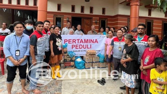 Pertamina Salurkan Bantuan Sembako dan LPG untuk Korban Banjir di Medan