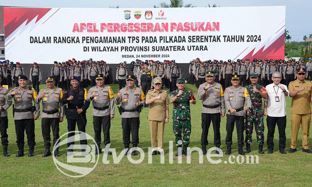 Pj Gubernur Sumut Agus Fatoni Lepas Personel Pengamanan TPS Untuk Pilkada 2024