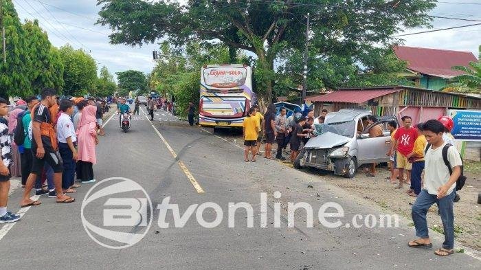 Kecelakaan Bus Cahaya Solo Tabrak Toyota Avanza di Majene, 11 Korban Luka-luka