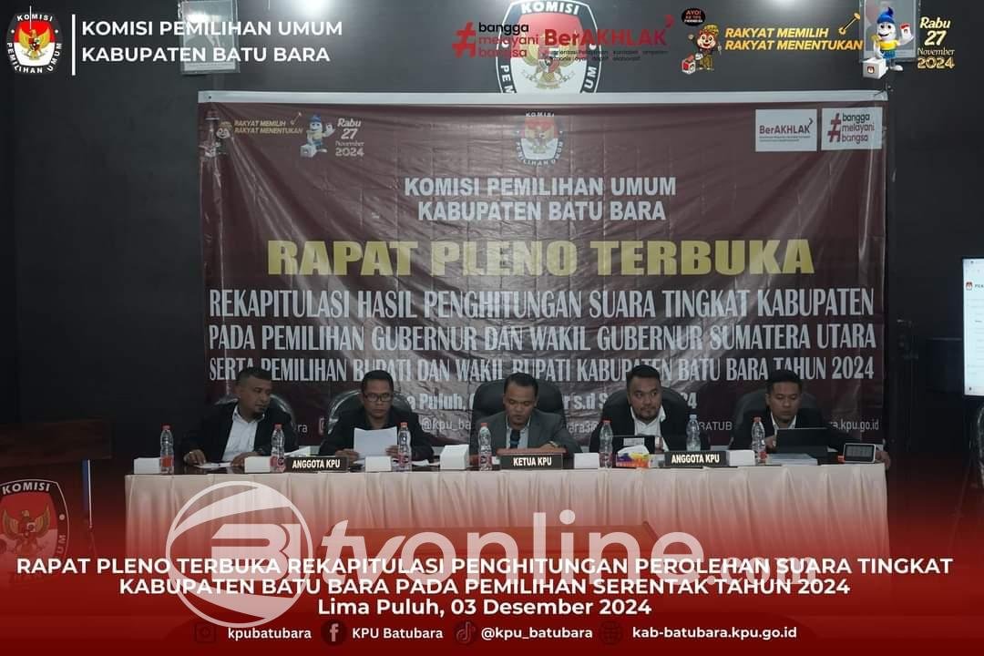 KPU Kabupaten Batu Bara Gelar Rapat Pleno Terbuka Rekapitulasi Hasil Penghitungan Suara Pilkada Serentak 2024
