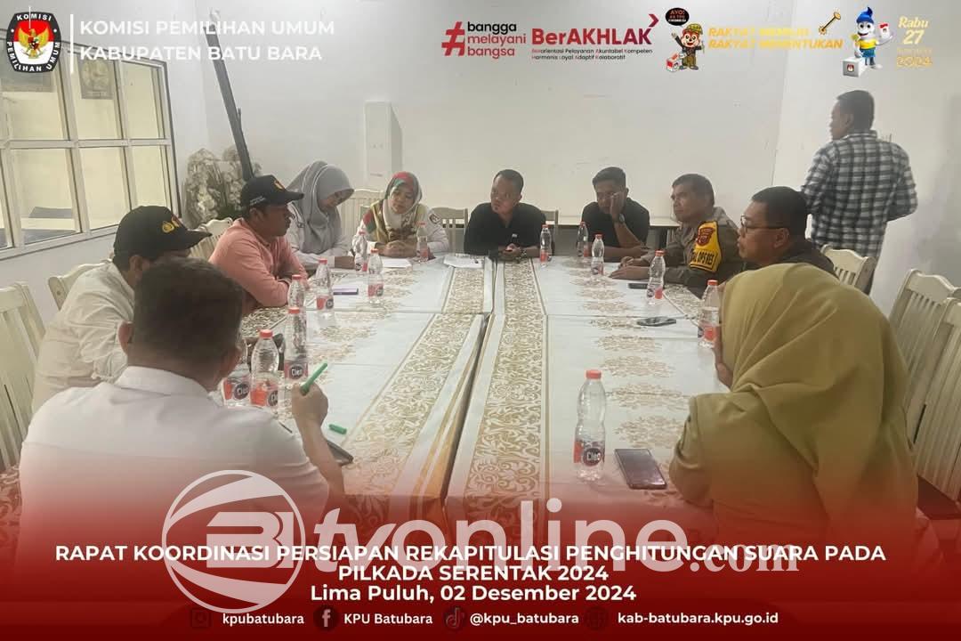 KPU Kabupaten Batu Bara Gelar Rapat Koordinasi Persiapan Rekapitulasi Penghitungan Suara Pilkada Serentak 2024