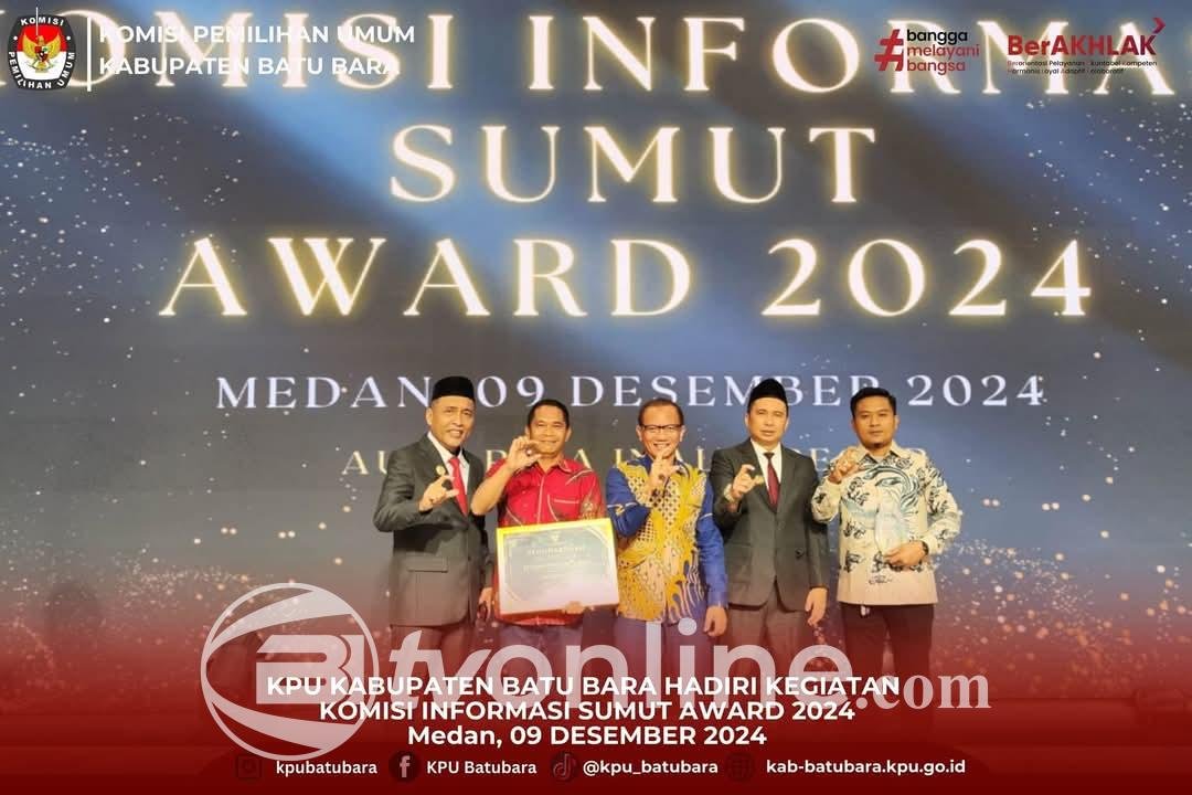 KPU Batu Bara Raih Penghargaan “Informatif” dalam KI Sumut Award 2024
