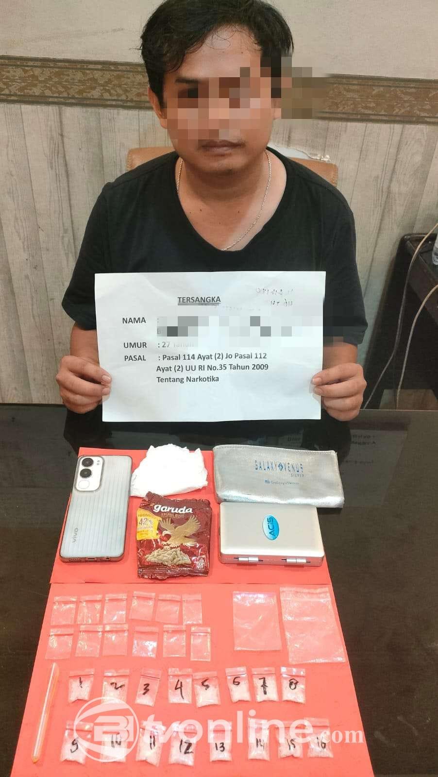 Satnarkoba Polresta Jambi Amankan Pengedar Sabu dengan 16 Paket Kecil