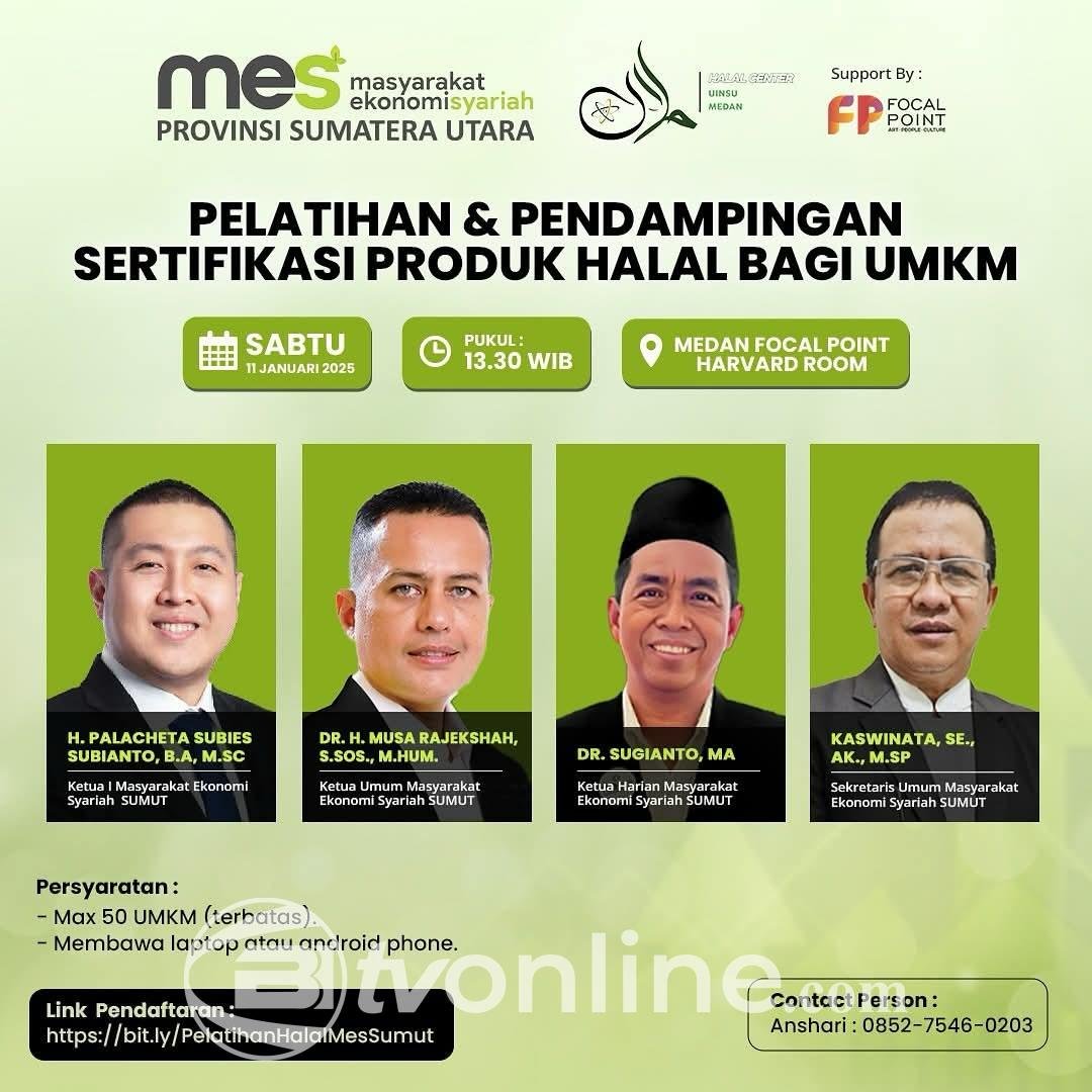 MES Sumut Gelar Pelatihan Sertifikasi Halal untuk Dukung UMKM