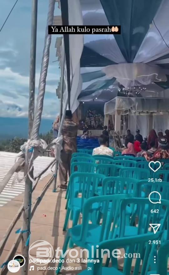 Pernikahan Outdoor di Temanggung Tetap Berlangsung Meski Diterjang Angin Kencang, Acara Jadi Viral