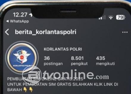 Penipuan Online Berkedok Akun Resmi Korlantas Polri, Masyarakat Diminta Waspada
