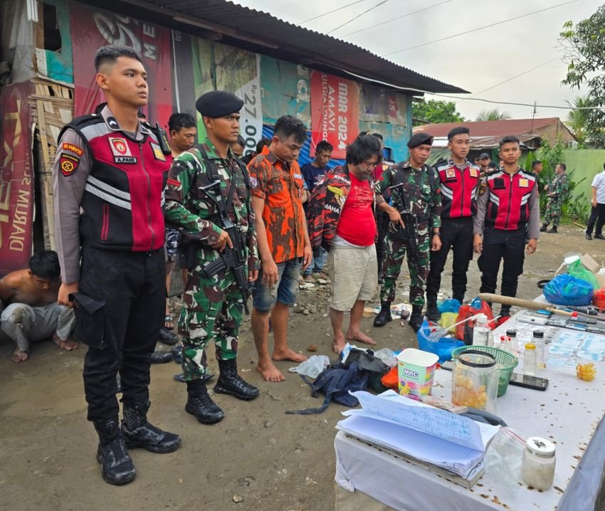 Kodam I/BB dan Deninteldam Gerebek Kampung Narkoba Jermal 15, Belasan Pengedar Narkoba dan Pemakai Diamankan