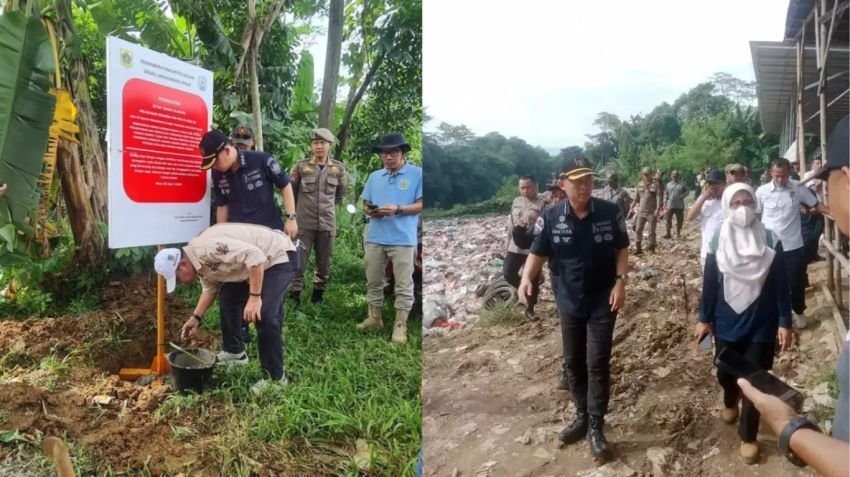 DLH Bogor Segel TPS Ilegal di Bantaran Kali Cileungsi, Berpotensi Penyebab Banjir