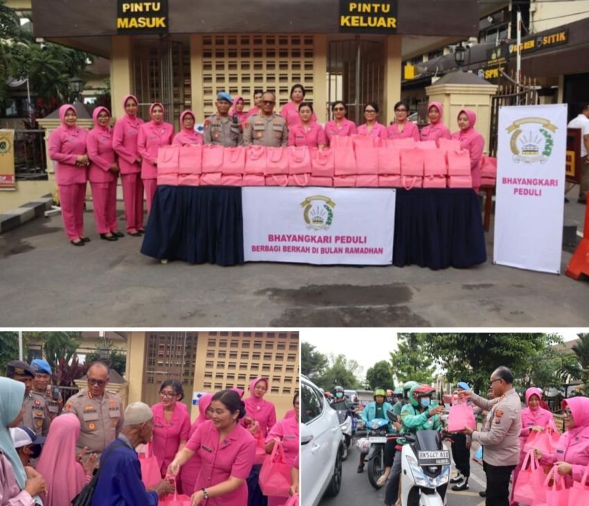 Pengurus Bhayangkari Cabang Kota Besar Medan Berbagi Takjil di Bulan Suci Ramadhan 1446 H