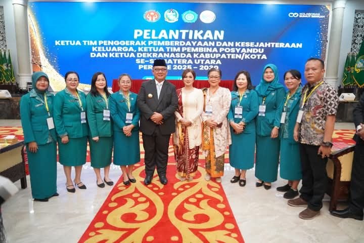 Wali Kota Gunungsitoli Sowa'a Laoli Hadiri Pelantikan Ketua PKK, Tim Pembina Posyandu, dan Dekranasda Se-Sumatera Utara Periode 2025-2030