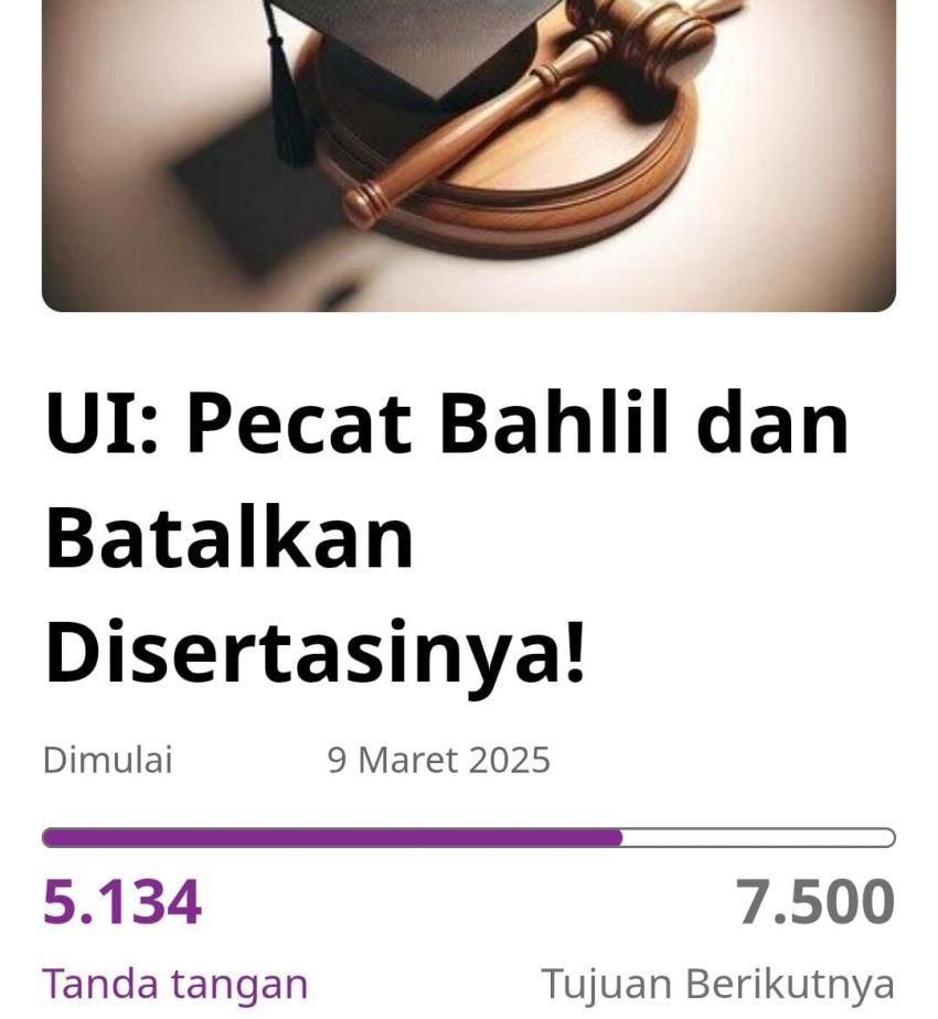 Petisi Desak Universitas Indonesia Pecat Bahlil Lahadalia dan Batalkan Disertasinya