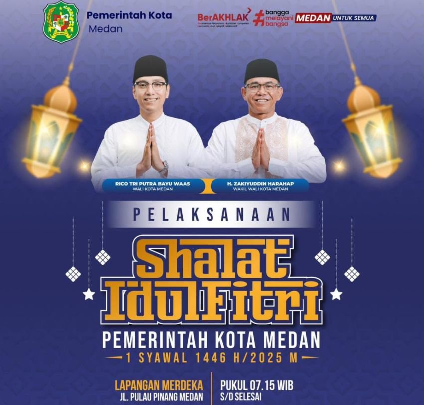 Salat Id di Lapangan Merdeka, Walkot Medan Undang Gubernur dan Tokoh Agama