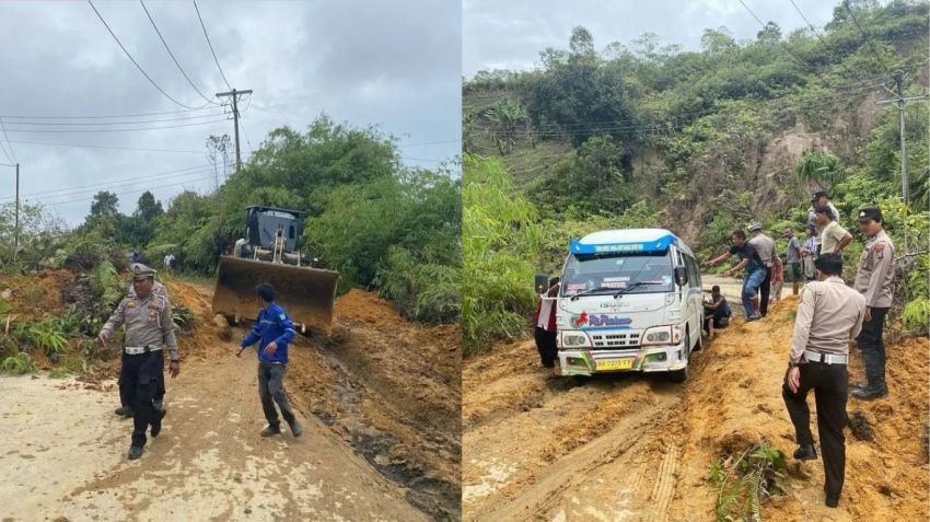 Longsor Tutup Jalan di Pakkat, Arus Lalu Lintas Kini Kembali Lancar