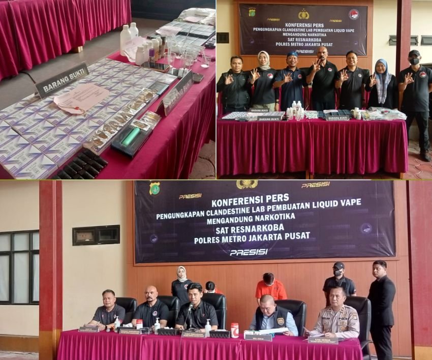 Pembuatan Liquid Vape Mengandung Narkoba, Disikat Polres Jakpus