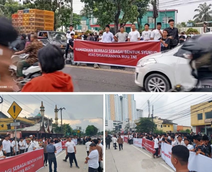 Ratusan Warga Medan Tumpah Ruah Kejalan Berbagi Takjil Wujud Syukur Disahkan RUU TNI Menjadi UU