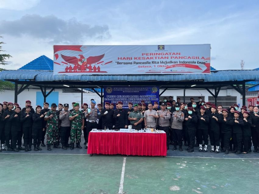 Rutan Kelas 1 Medan Gelar Apel Siaga dan Razia Gabungan Bersama TNI & Polri