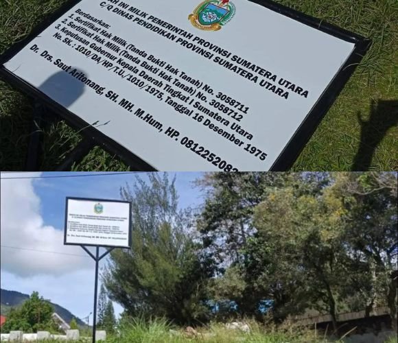 Plang Kepemilikan Pemprov Sumut di Lapangan Mini Balige Ditolak Warga, Klaim Warisan Leluhur