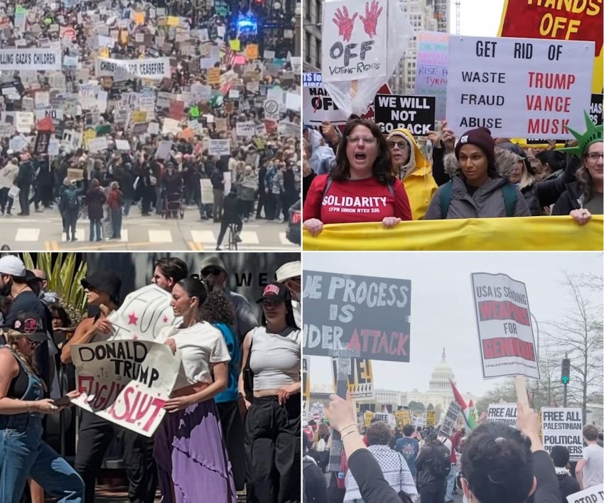 Ribuan Orang Unjuk Rasa Nasional Menentang Kebijakan Trump, Soroti Kenaikan Tarif dan Ancaman Demokrasi