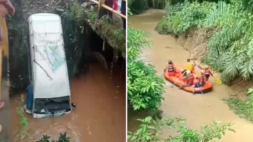Pencarian Balita yang Hanyut Akibat Kecelakaan di Desa Aek Nabara Tonga Masih Berlanjut