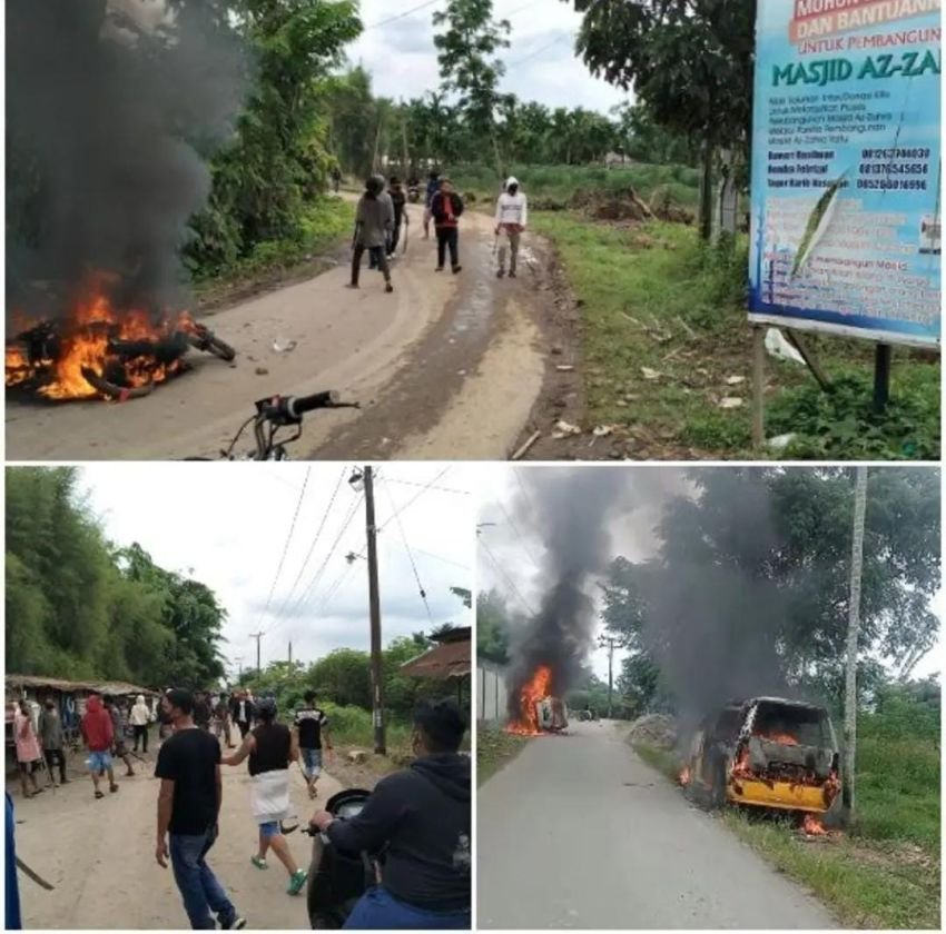 Bentrokan Dua Kelompok Ormas di Lahan Eks HGU PTPN II Deli Serdang, Dua Mobil Dibakar