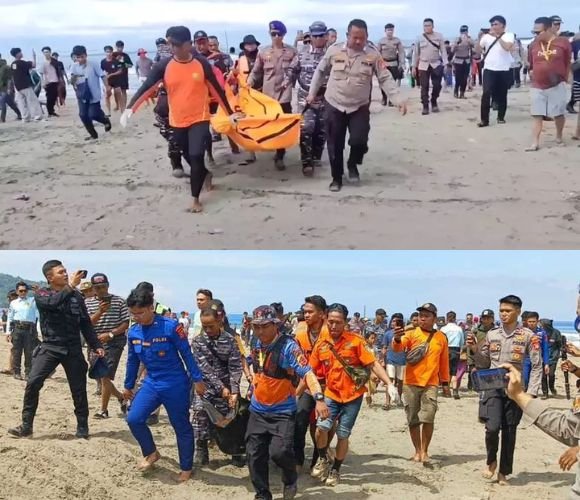 Dua Wisatawan Tewas Terseret Ombak di Pantai Pangandaran, Diduga Berenang di Zona Terlarang