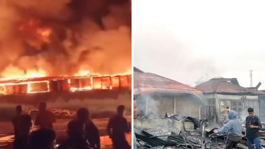Motif Balas Dendam, MS Bakar 204 Kios di Pasar TPO Tanjungbalai