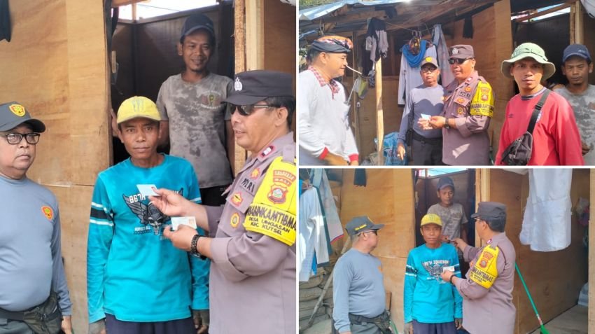 Bhabinkamtibmas Ungasan Lakukan Pendataan Penduduk Non-Permanen di Bedeng Proyek Jalan Uluwatu
