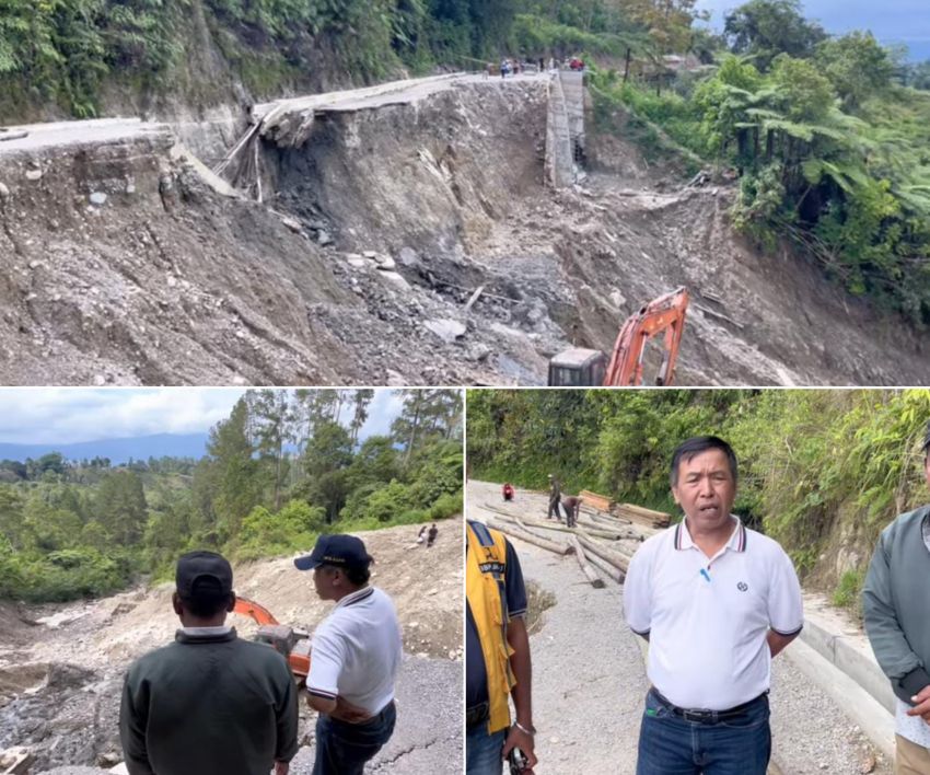Kepala Dinas PUPR Samosir Tinjau Perbaikan Jalan Putus Akibat Longsor di Sigarantung