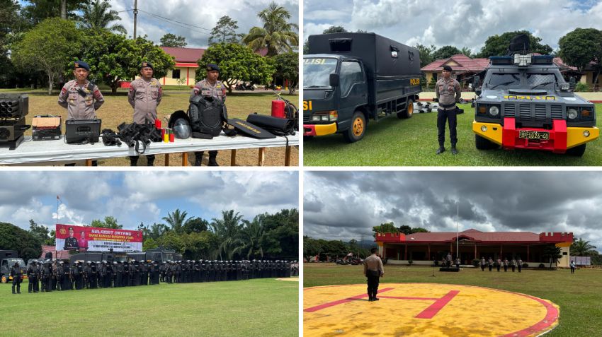 Polres Tapsel Gelar Apel dan Latihan Dalmas Jelang Peringatan May Day