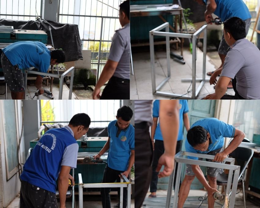 WBP Rutan Kelas IIB Rantau Ikuti Pelatihan Pembuatan Meja Baja Ringan, Dorong Kemandirian Pasca Bebas