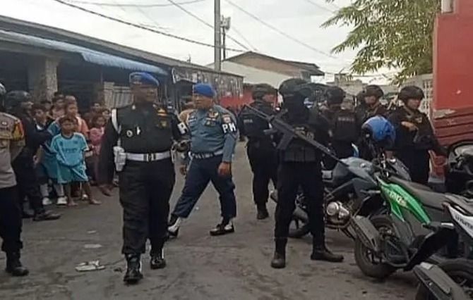 Pasca Motor Polisi Dibakar, Tim Gabungan Sisir Sarang Narkoba di Bagan Deli