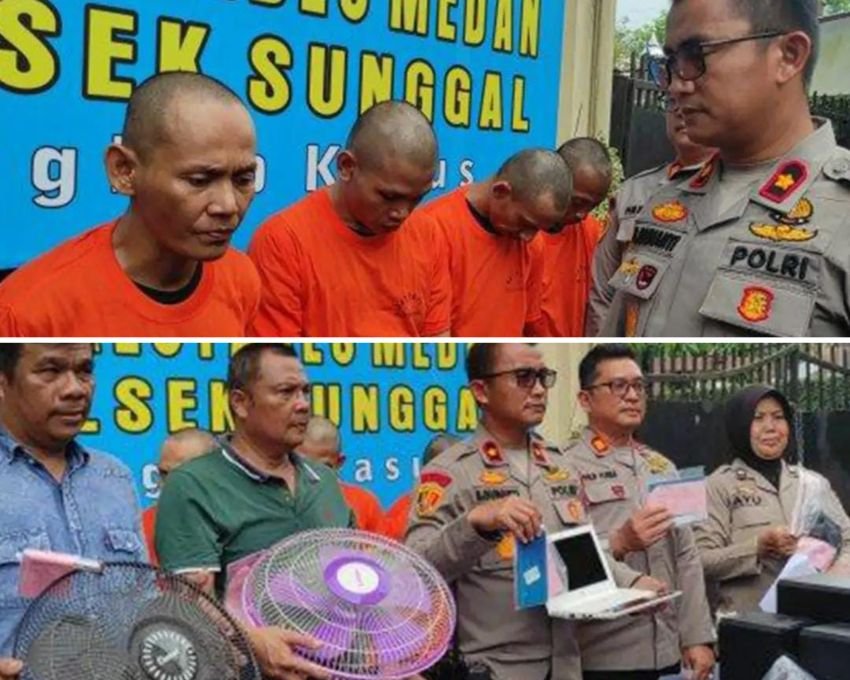 Polsek Sunggal Ungkap Kasus Pencurian di Rumah Dinas TNI, Tiga Tersangka Diamankan
