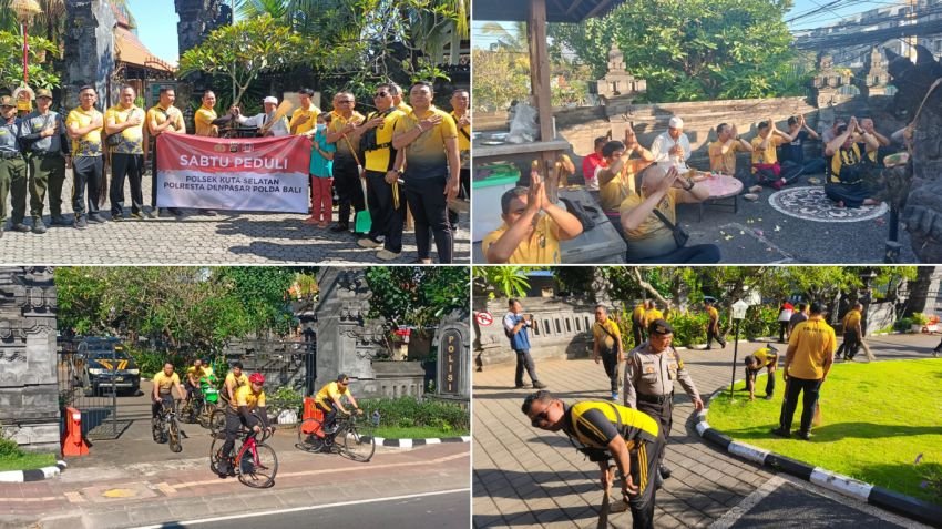 Polsek Kuta Selatan Gelar &ldquo;Sabtu Peduli&rdquo;, Wujud Nyata Harmoni Ala Tri Hita Karana
