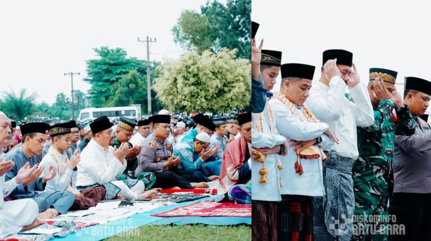 Bupati Batu Bara Laksanakan Sholat Idul Fitri Bersama Masyarakat di Desa Sei Bejangkar