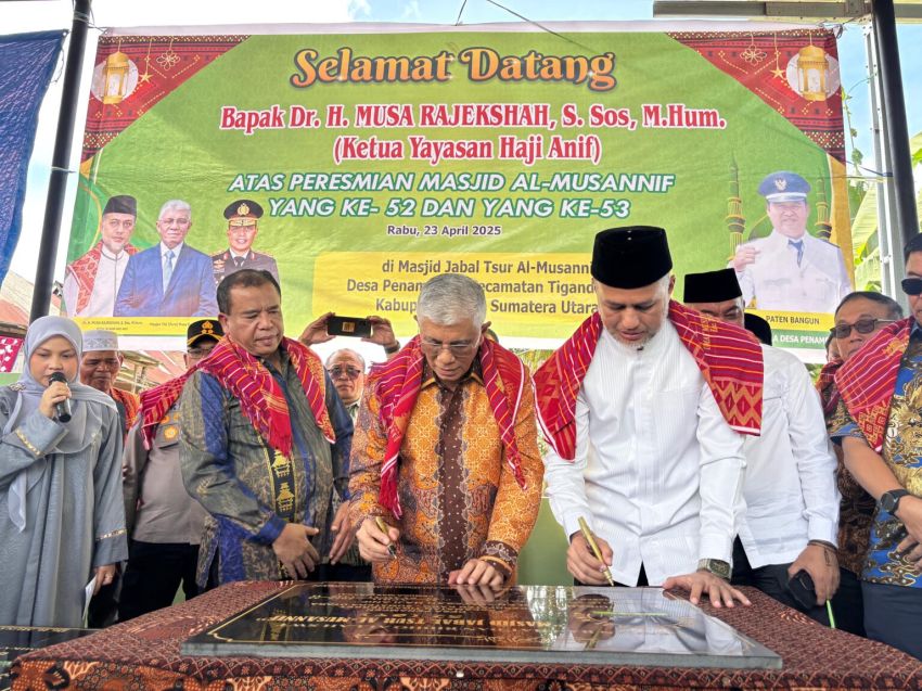 Musa Rajekshah Resmikan Masjid ke-52 di Karo, Dukung Pembangunan TPA dan Toleransi Antarumat