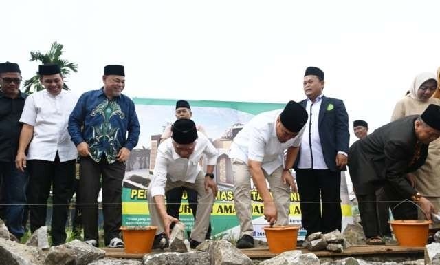 Wakil Gubernur Sumut Peletakan Batu Pertama Pembangunan Masjid Taqwa Indrapura di Batubara