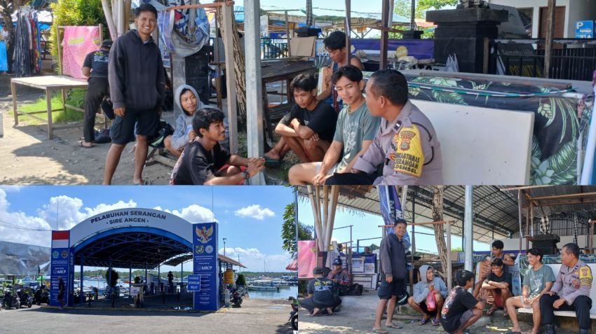 Bhabinkamtibmas Serangan Sambangi Dermaga Sira Angen, Ajak ABK Jaga Keamanan Lingkungan