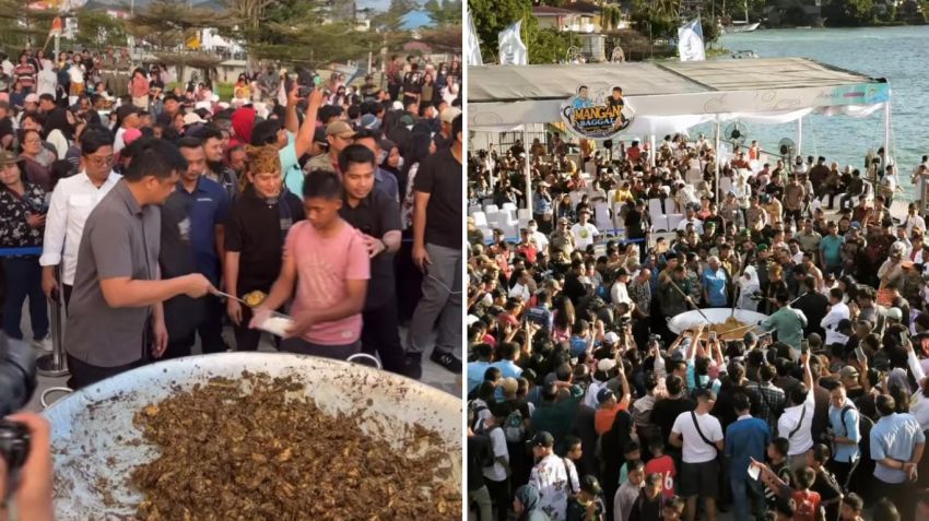 Ribuan Warga Padati Pantai Bebas Parapat, Saksikan Kemeriahan "Mangan Baggal" Bersama Gubernur Bobby Nasution