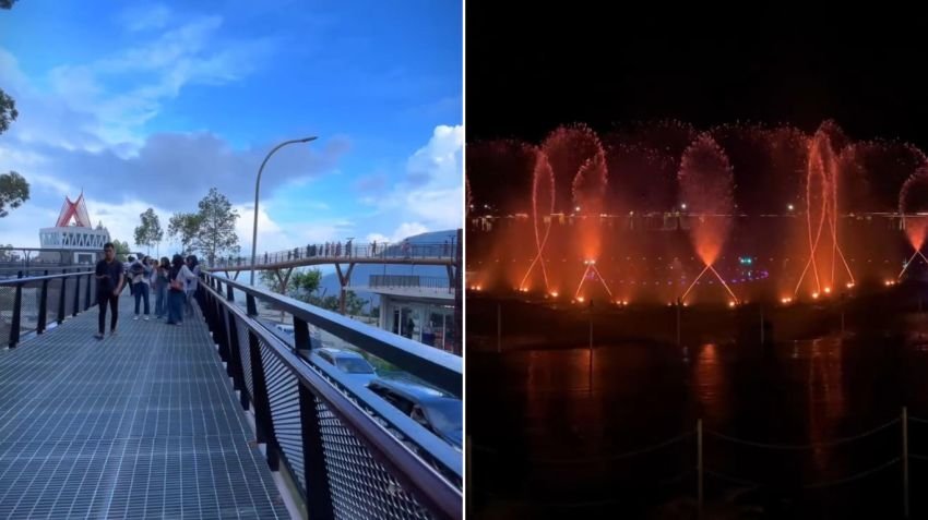 Menara Pandang Tele dan Air Mancur Menari Jadi Primadona Wisata Lebaran di Samosir