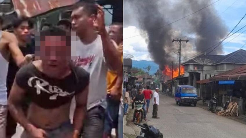 Nekat Membakar Rumah Sendiri, Berakhir Babak Belur Diamuk Massa