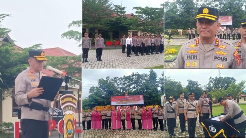 Polres Muaro Jambi Pimpin Upacara Pelantikan Waka Polres dan Sertijab Pejabat Baru