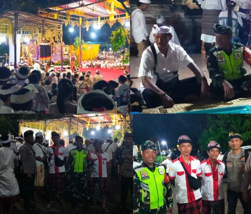Sinergi TNI-Polri dan Pecalang Amankan Puncak Upacara Yadnya di Jembrana