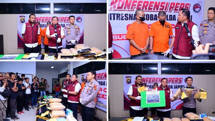 Polda Jambi Ungkap Peredaran 11kg G4nj4, Dua Tersangka Asal Sumut Ditangkap