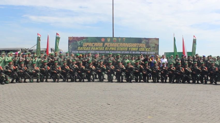 Kodam 1/BB Berangkatkan 450 Satgas Pamtas RI-PNG Statis Yonif 126/KC