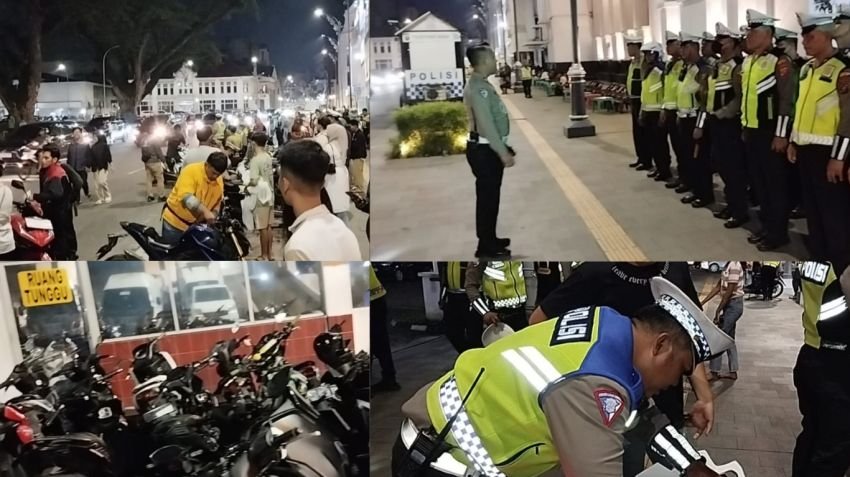 Puluhan Kendaraan Terjaring Razia Gabungan Satlantas Polrestabes Medan