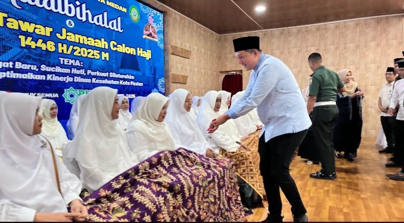 Dinkes Medan Gelar Halal Bihalal dan Tepung Tawar 31 Calon Jamaah Haji